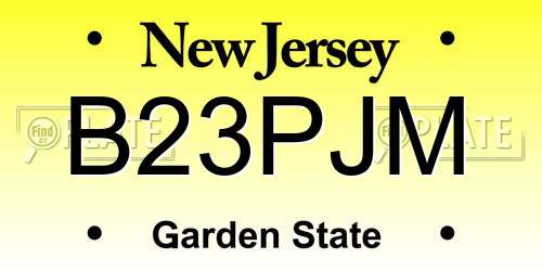 B23PJM New Jersey License Plate