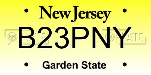 B23PNY New Jersey License Plate