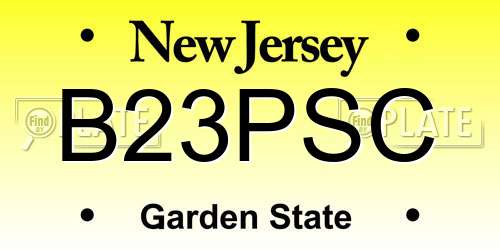B23PSC New Jersey License Plate