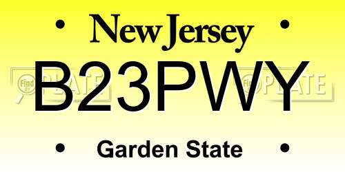 B23PWY New Jersey License Plate