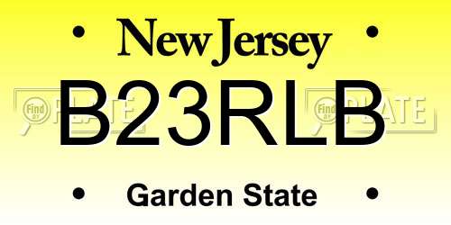 B23RLB New Jersey License Plate