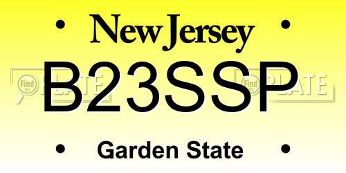 B23SSP New Jersey License Plate