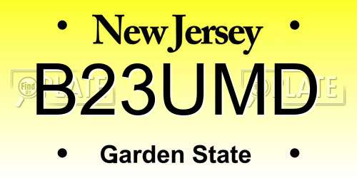 B23UMD New Jersey License Plate