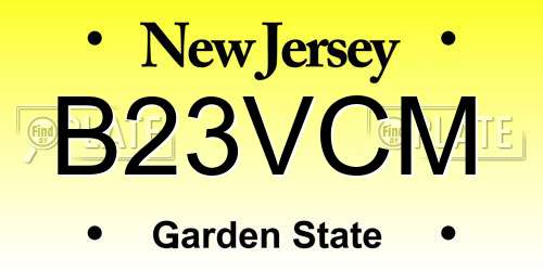 B23VCM New Jersey License Plate