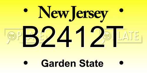 B2412T New Jersey License Plate