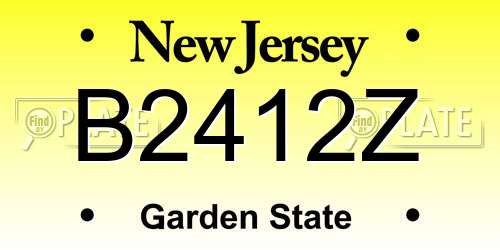 B2412Z New Jersey License Plate