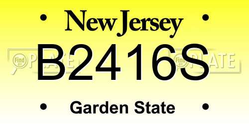 B2416S New Jersey License Plate
