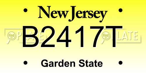 B2417T New Jersey License Plate