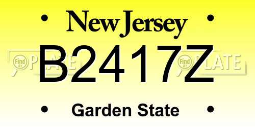B2417Z New Jersey License Plate