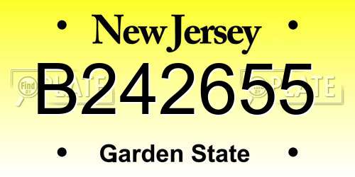 B242655 New Jersey License Plate
