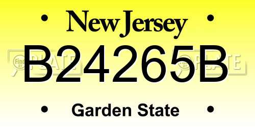 B24265B New Jersey License Plate