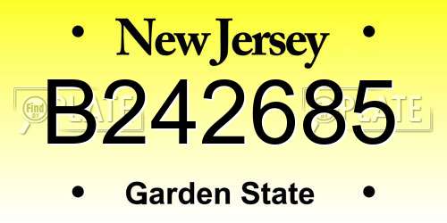 B242685 New Jersey License Plate