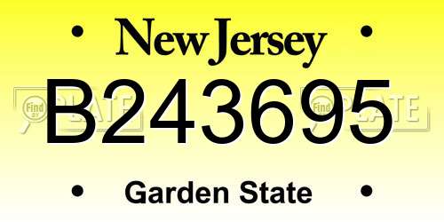 B243695 New Jersey License Plate