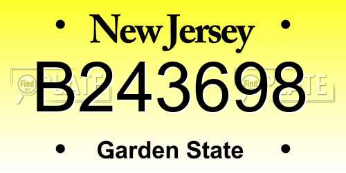 B243698 New Jersey License Plate
