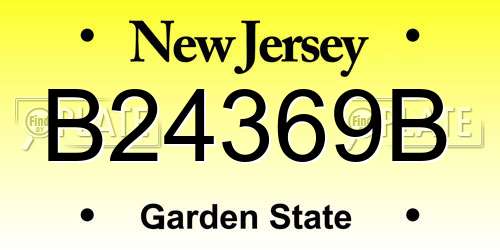 B24369B New Jersey License Plate