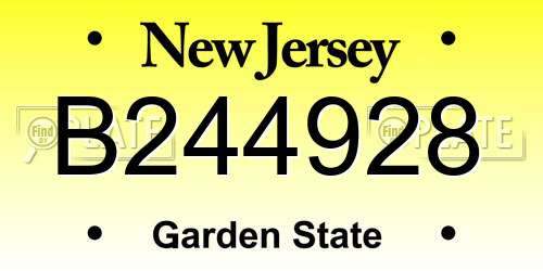 B244928 New Jersey License Plate