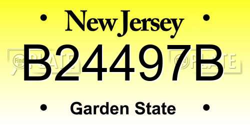 B24497B New Jersey License Plate
