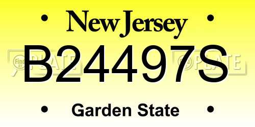 B24497S New Jersey License Plate