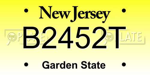 B2452T New Jersey License Plate