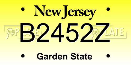 B2452Z New Jersey License Plate