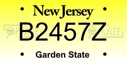 B2457Z New Jersey License Plate