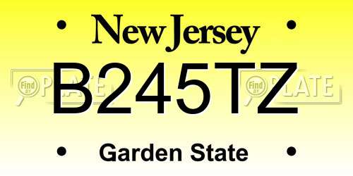 B245TZ New Jersey License Plate