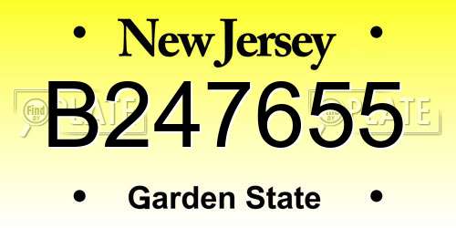 B247655 New Jersey License Plate
