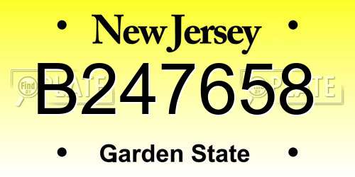 B247658 New Jersey License Plate