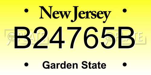 B24765B New Jersey License Plate