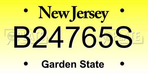 B24765S New Jersey License Plate