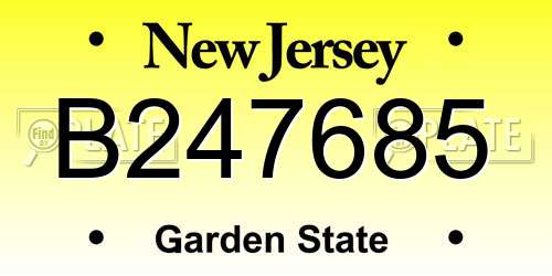 B247685 New Jersey License Plate