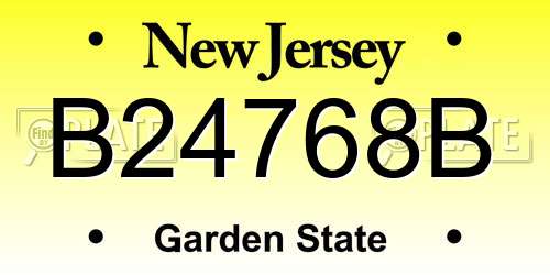 B24768B New Jersey License Plate