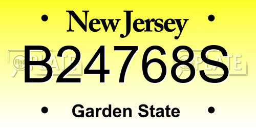 B24768S New Jersey License Plate