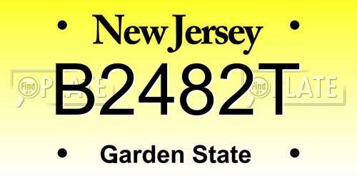 B2482T New Jersey License Plate