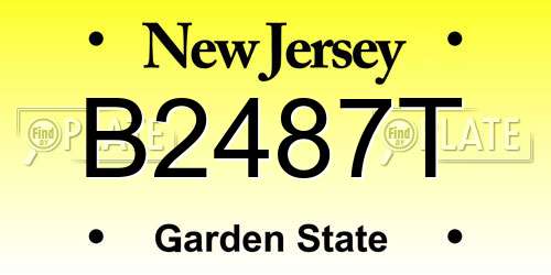 B2487T New Jersey License Plate