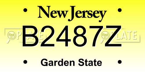 B2487Z New Jersey License Plate