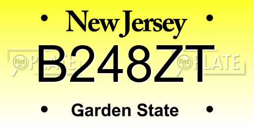 B248ZT New Jersey License Plate