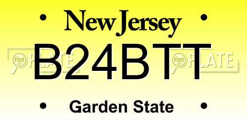 B24BTT New Jersey License Plate