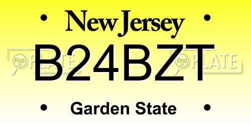 B24BZT New Jersey License Plate