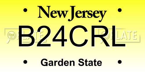 B24CRL New Jersey License Plate