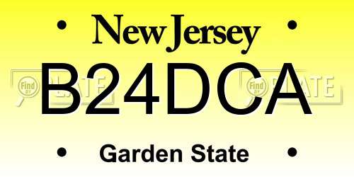 B24DCA New Jersey License Plate