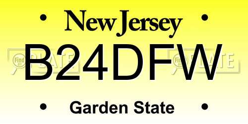 B24DFW New Jersey License Plate
