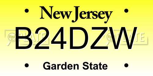B24DZW New Jersey License Plate