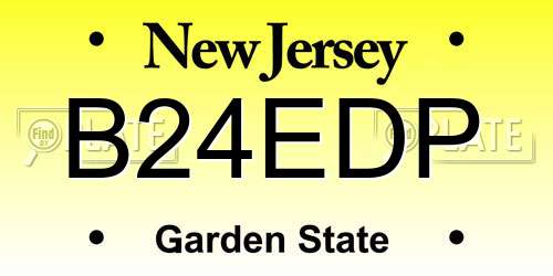 B24EDP New Jersey License Plate
