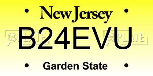 B24EVU New Jersey License Plate