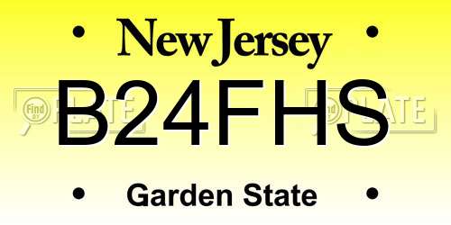 B24FHS New Jersey License Plate