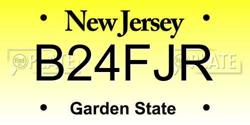 B24FJR New Jersey License Plate