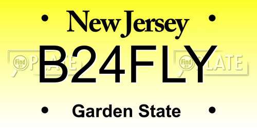 B24FLY New Jersey License Plate