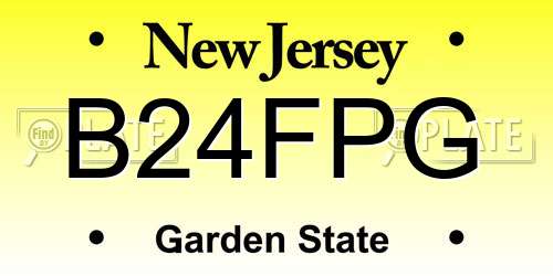 B24FPG New Jersey License Plate