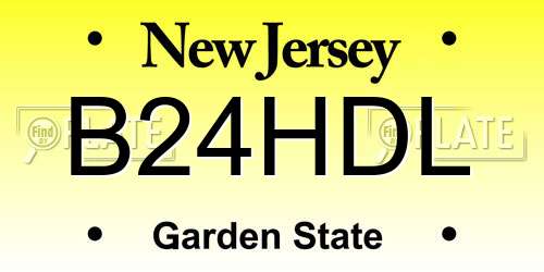 B24HDL New Jersey License Plate
